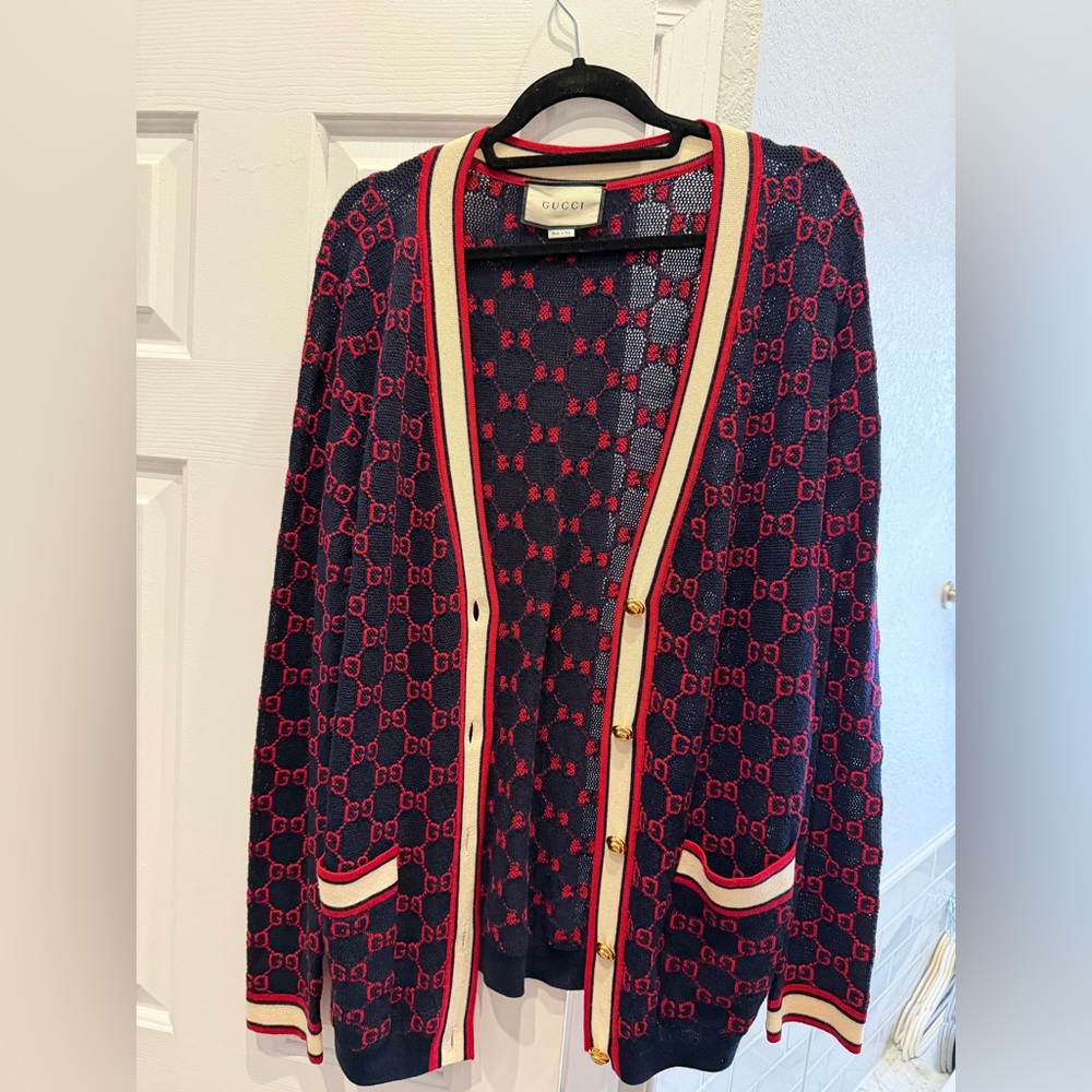 Gucci Blue and Red cardigan - Picture 2 of 5